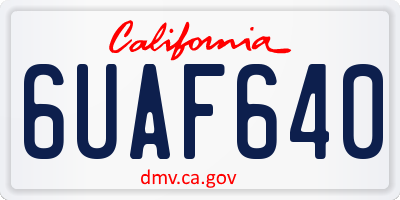 CA license plate 6UAF640