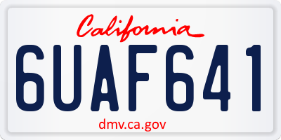 CA license plate 6UAF641