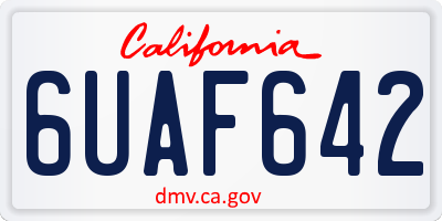 CA license plate 6UAF642