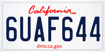 CA license plate 6UAF644