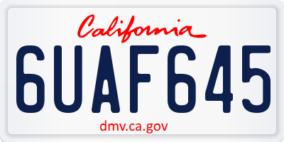 CA license plate 6UAF645
