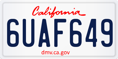 CA license plate 6UAF649