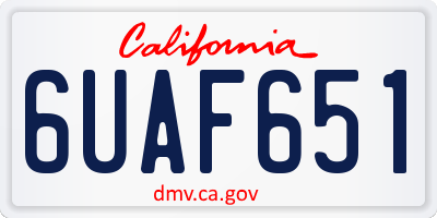 CA license plate 6UAF651