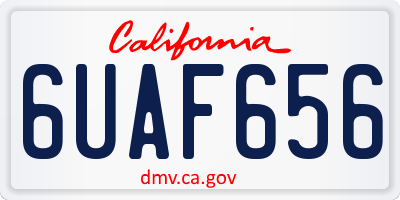 CA license plate 6UAF656