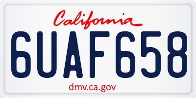 CA license plate 6UAF658