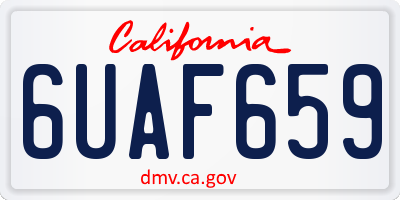 CA license plate 6UAF659