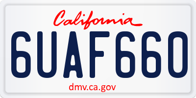 CA license plate 6UAF660