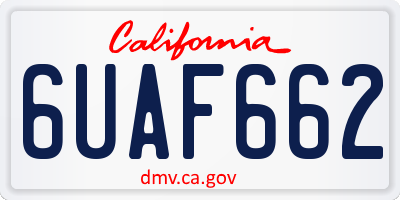 CA license plate 6UAF662