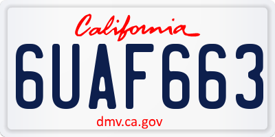 CA license plate 6UAF663