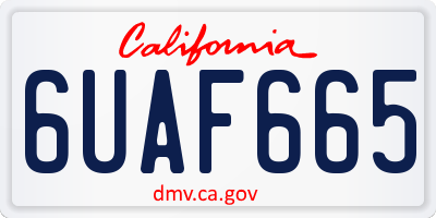 CA license plate 6UAF665