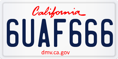 CA license plate 6UAF666