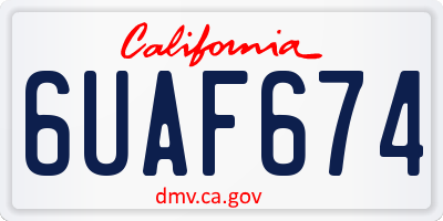 CA license plate 6UAF674