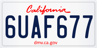 CA license plate 6UAF677