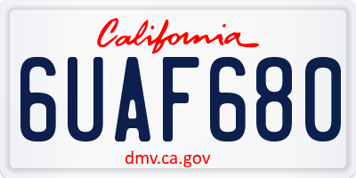CA license plate 6UAF680