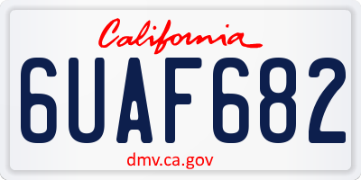 CA license plate 6UAF682