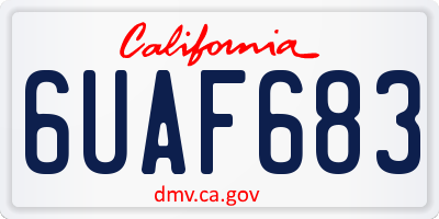 CA license plate 6UAF683