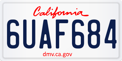 CA license plate 6UAF684