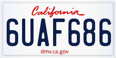 CA license plate 6UAF686