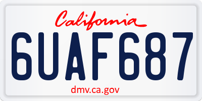 CA license plate 6UAF687