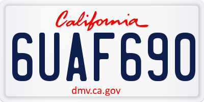 CA license plate 6UAF690