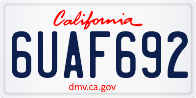 CA license plate 6UAF692