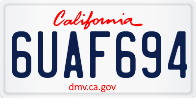 CA license plate 6UAF694