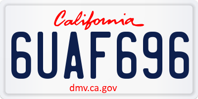 CA license plate 6UAF696