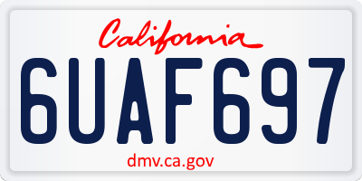 CA license plate 6UAF697