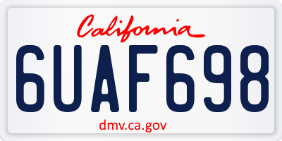 CA license plate 6UAF698