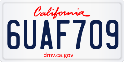 CA license plate 6UAF709