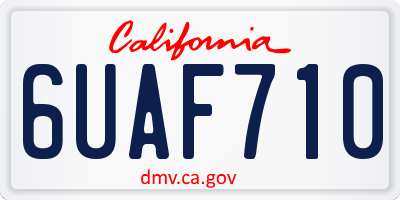 CA license plate 6UAF710