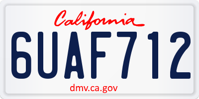 CA license plate 6UAF712