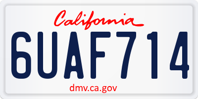 CA license plate 6UAF714