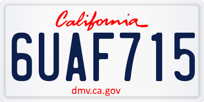 CA license plate 6UAF715