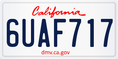 CA license plate 6UAF717