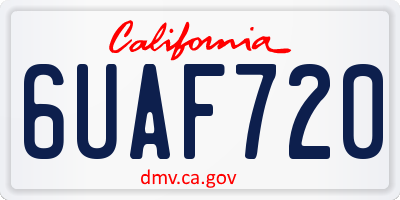 CA license plate 6UAF720