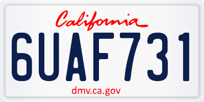 CA license plate 6UAF731