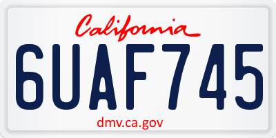 CA license plate 6UAF745