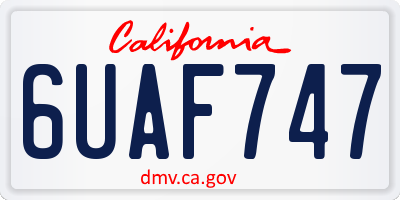 CA license plate 6UAF747