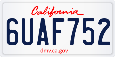 CA license plate 6UAF752