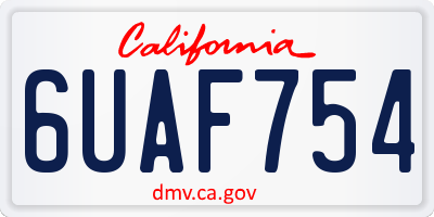 CA license plate 6UAF754