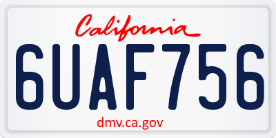 CA license plate 6UAF756