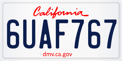 CA license plate 6UAF767