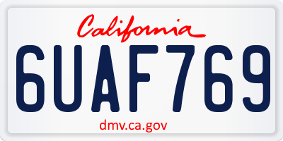 CA license plate 6UAF769