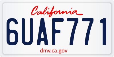 CA license plate 6UAF771