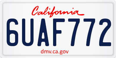 CA license plate 6UAF772