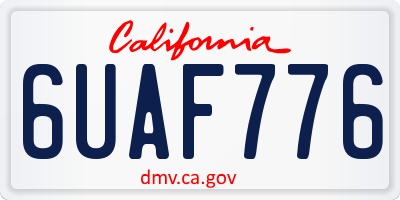 CA license plate 6UAF776