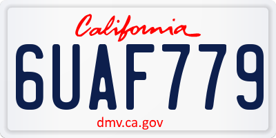 CA license plate 6UAF779