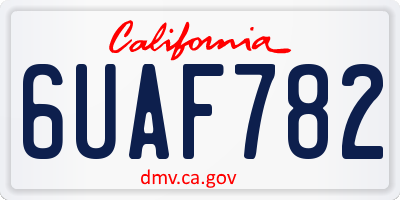 CA license plate 6UAF782