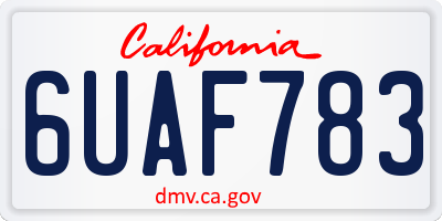 CA license plate 6UAF783